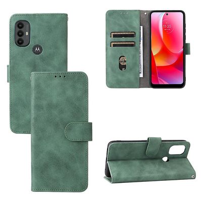 Etui til Motorola Moto G Power 2022 Cover Premium læder med kortholder Flip Folio magnetisk etui Etui Coque - Sort Grøn