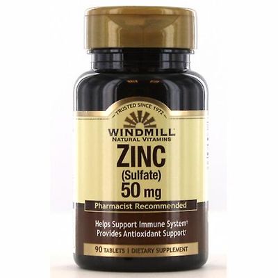 Windmill Health Tuulimyllyn terveys sinkkisulfaatti, 50mg, 90 välilehteä