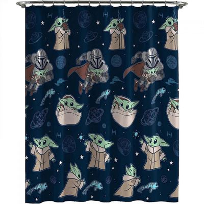 Star Wars Mandalorian Grogu -suihkuverho Sininen