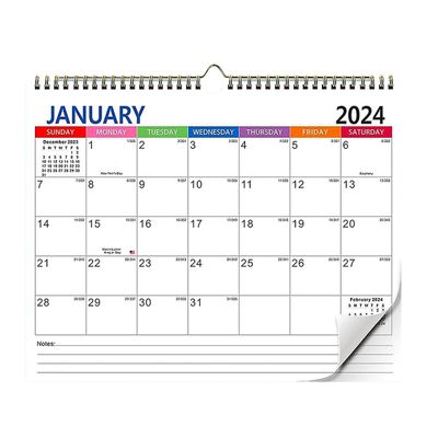 Kalender 2024-2025 Veggkalender, januar 2024 - juni 2025 Kalender, 18 måneder Feriekalender Som vist