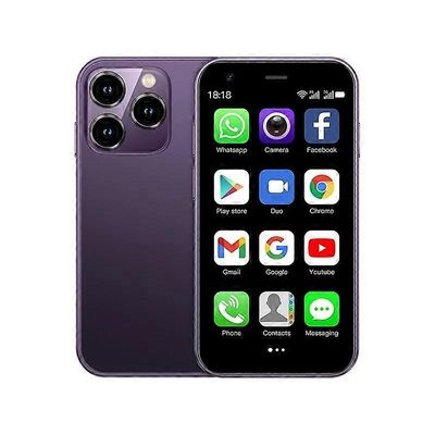 Rainbuvvy SOYES XS15 mini android8.1 älypuhelin 3.0 tuuman näyttö 2GB RAM 16GB ROM dual SIM valmiustila Play Store 3G pieni puhelin violetti