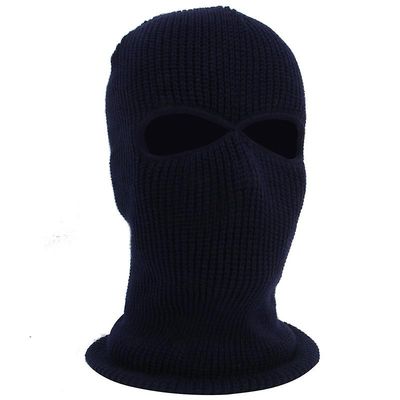 2 hul Balaclava hætte Cap Ski Vinter Fuld ansigtsmaske Hue Taktisk Hat Flåde