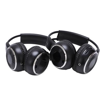 2 x dobbel infrarød stereo trådløst hodetelefonhodesett ir bil dvd-spiller nakkestøtte svart