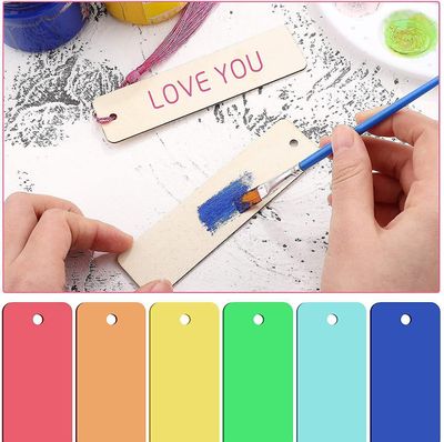 36stk Tre Bokmerke Diy Blank Tre Bokmerke Rektangulær Tynn Hengende Etikett Tre Tassel Bokmerke Bord