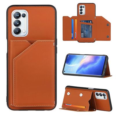 Gangxun Sag For Oppo A93 5g Vintage Cuir Cover Læderetui Kofanger - Marron