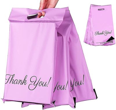 60 Plastic Mailing Bags 250 X 350mm Med "tak" Mailing Bags uigennemsigtige cor de rosa