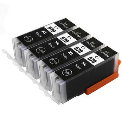Go Inks 4 mustaa mustekasettia Canon SGI-570Bk -yhteensopivan/ei-OEM-yhteensopivan/ei-OEM-yhteensopivan ja go-musteen tilalle Musta