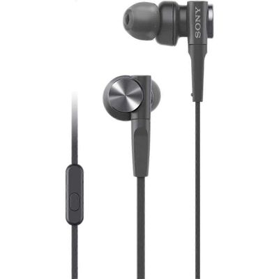 MDRXB55AP langalliset Extra Bass Earbud -kuulokkeet mikrofonilla puheluita varten, musta, mukava istuvuus, korkealaatuinen ääni