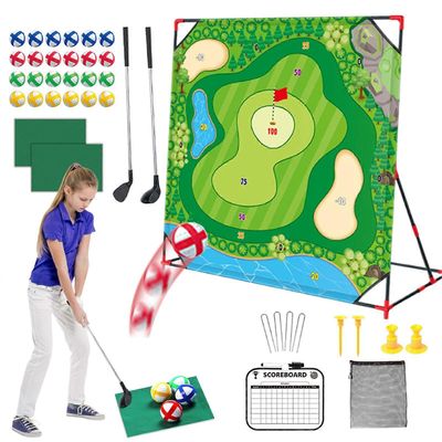 Battle Golf Chipping -harjoittelupeli | Kannettava sisä- ja ulkogolfsetti puttausmatolla perheen hauskanpitoon, vihreä