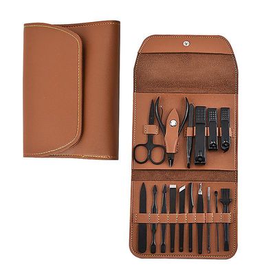 Manicure Pedicure Tools Professional Nail Clipper Saks Kit rustfrit stål Foot Care Cutter File Callus Remover Pusher