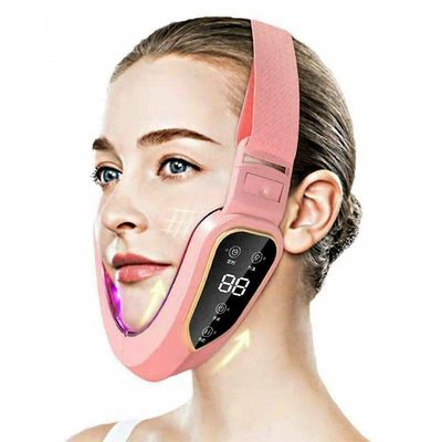 Ansigtsløfteanordning Ledet fotonterapi Ansigtsslankende massager V-formet maskine Pink