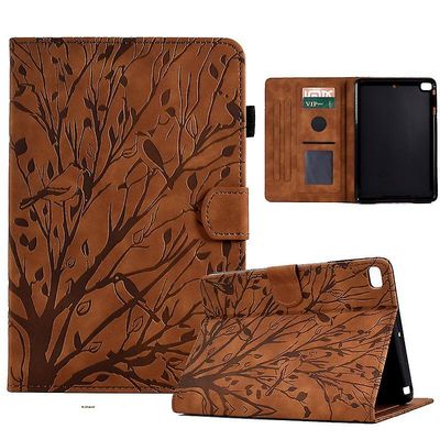 iPad 9,7 tommer (iPad 6/5th generasjon) PU lærveske kube med penneholder kortspor, også for iPad Brown