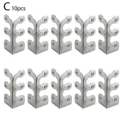 10 kpl Skiffers-potkulaudan kulmasuojat, jalkalistan kulmasuojat, messinkisuojat Hopeanhohtoinen