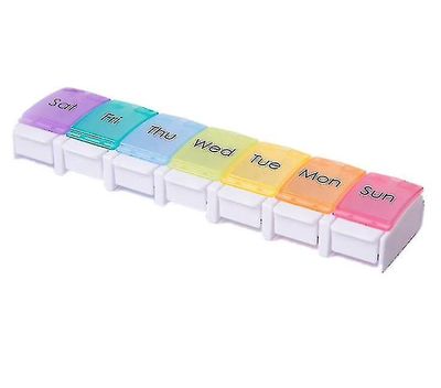 Push-type Bounce Medicine Box Mini Bärbar Pill Box 7-dagarsorange