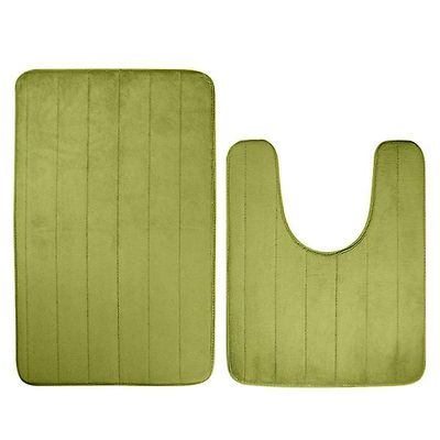 2pcs/set Skridsikker Hukommelse Skum Bad Tæppe + Vaskbar Toilet Mat Sæt Vand absorption til Home Bronze