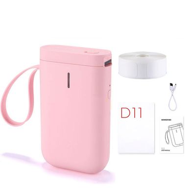 Boeyaa Trådløs etiketprinter Bærbar Pocketbluetooth termisk etiketprinter Hjemmekontor Pink