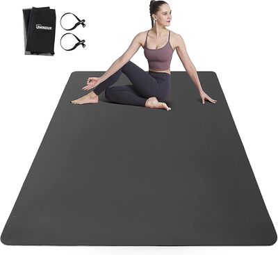 Ultrabred yogamatte for menn og kvinner, 1/4 tommer tykk, stor Tpe-treningsmatte, egnet for hjemmetrening