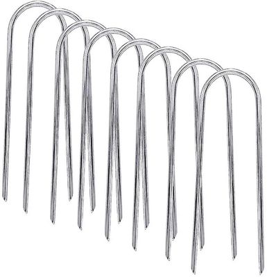 Ekstra lang 25 cm u formet teltpinner metall tung plikt, hage innsatser 8pcs