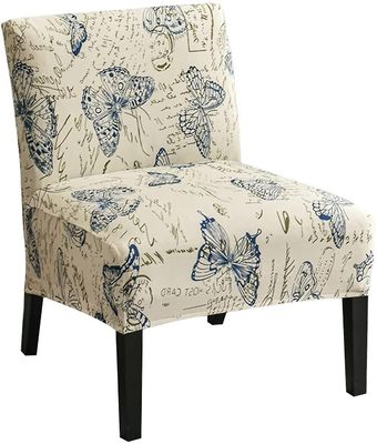 Linkrunning Trykt armløs stol slipcover stretch armløs accent stol dækker aftagelig accent tøfler stol betræk til stue spisestue hotel armløs accent c