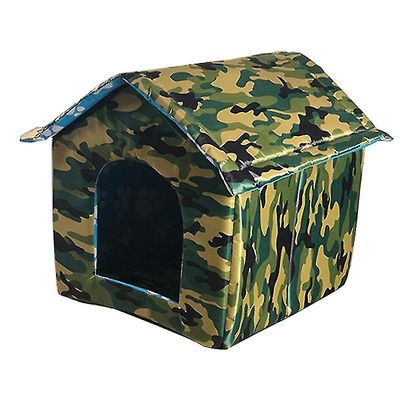 Stray kat kuld vandtæt kattekuld Kennel Udendørs Stray Cat Warm House Pet Villa Hus foldbar og vaskbar grøn 38*35*38CM