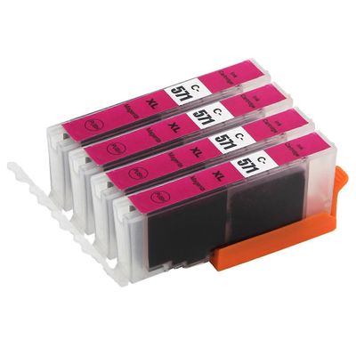 Go Inks 4 Magenta-mustekasettia Korvaamaan Canon CLI-571M -yhteensopivan/ei-OEM-yhteensopivan/ei-OEM-yhteensopivan Go Inksistä