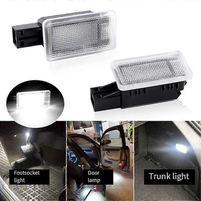 V40 / V40CC / S60 / S80 / XC40 yhteensopiva LED-tavaratilan tavaratilan valo jalkatilan tervetulo-ovivalaisimella Musta läpinäkyvä