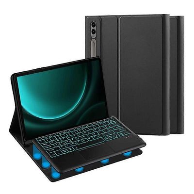 Samsung Galaxy Tab S9 FE+ taustavalo Kosketuslevy Bluetooth-yhteensopiva näppäimistö kynäpaikalla
