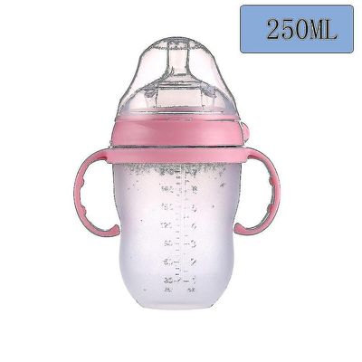 150/250ml Baby Modermælk Flaske, Bred mund Flaske, Fleksibel Food Container, Baby Udstyr Pink