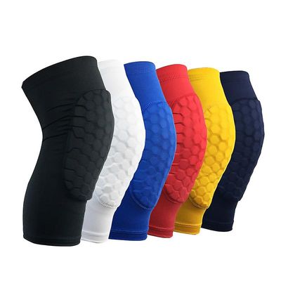 DANNTO Sport Knee Guard Honeycomb Anti-kollisjon Kompresjon Leg Guard Basketball Fotball Menisk Beskyttende Cover Svart M