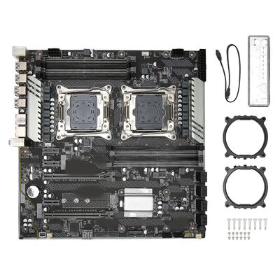 DDR4 support LGA2011 V3 V4 X99 DUAL F2 Hovedkort med 8 DDR4-støtte, 10 SATA3.0, M.2 NVME-grensesnitt, E ATX spillhovedkort og 2 Gigabit-NIC