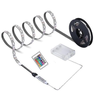 Led-nauhavalo kaukosäädin paristokotelo powered korkea kirkkaus ip65 vedenpitävä sisustus dc 5v rgb 5050 tv taustavalo huoneen valot seinäkoriste H 1M