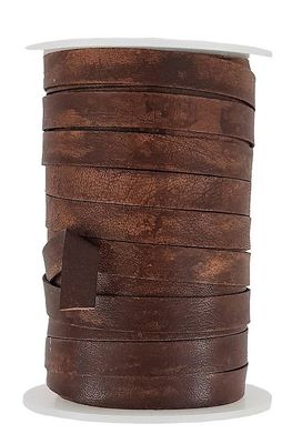 jtcraftingshop Nahkainen litteä naru antiikkiruskea 10 mm x 1 mm paksu 10 meters