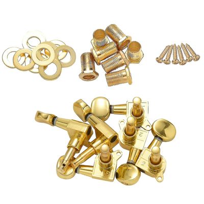 Swhyv 6 stykker Tuning Key Pegs / maskinhoved Knobs Zink Legering Metal (guld)