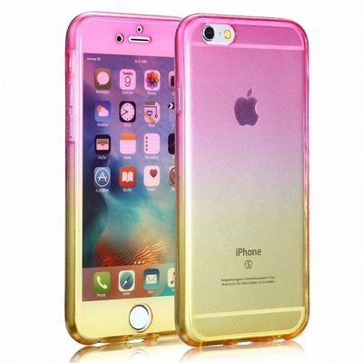König Apple iPhone SE 2020 Full Body 360 silikone beskyttelsesetui telefonetui lyserød / gul