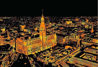 Fashion Fresh City Night View Skrabe Maleri, Creative Scratch Tegning for Kid Hamburg