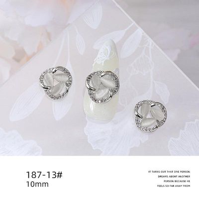 Zircon smykker Metal Pearl Bow Vedhæng Heart Diamond Nail Dekoration Materiale 18713