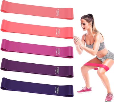 Fitness bands, sæt af modstand bands 5 stykke fitness bands modstand bands motion bands 5 modstandsniveauer gummibånd fitness lavet af naturlige