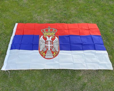 Serbian lippu 90x150cm polyesterikankaat kaksipuolinen painettu Srb Rs Republika Srbija National Banner Serbian liput