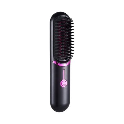 unbrand Mini Hair Straightener Brush Portable Hair Straightener Comb med USB-lading for kvinner Negativt hår rettetang børste Scald og Auto-off A