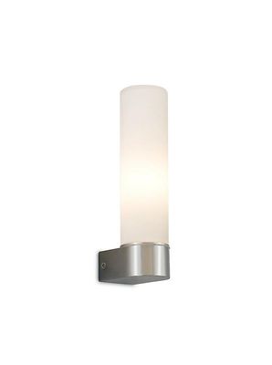 Inspired Lighting Tasso IP44 1 Lys E14 Badeværelse Væglampe, poleret Krom med opal rørformet glas