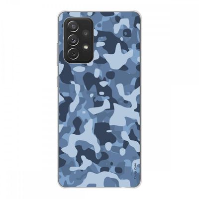 Crazy Kase Cover Til Samsung Galaxy A72 Soft Silicone 1 Mm, Military Camouflage Blue