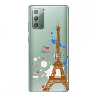 Crazy Kase Hull Til Samsung Galaxy Note20 i silikone fleksibel 1 Mm, Paris Eiffeltårnet