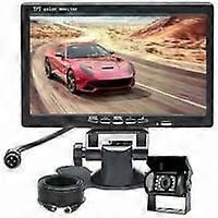 Auton peruutuskamera 7 tuuman LCD-näytöllä 18 LED-IR-yönäkö, matkailuautolle / kuorma-autolle / matkailuautolle / perävaunuille / maatalouden suuri...