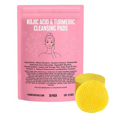Kurkuma Kojic puhdistustyynyt kasvojen vartalolle haalistuvat värimuutokset Pinnoitustyynyt naisille 30pcs