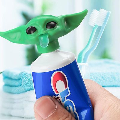 Unbrand Baby Yoda tannkrem Topper Cap Den mandalorianske Y-oda tannkremdispenseren Grønn 1PC