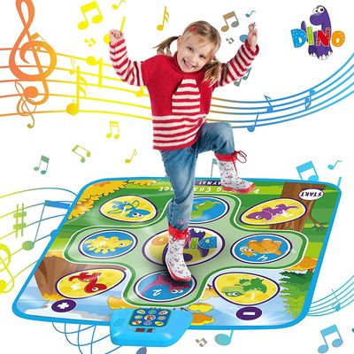 Morakot Dansemåtte til børn, Dansepude med 5 tilstande, Musik, justerbar lydstyrke, Light Up Dancing Challenge Mat, Fødselsdagsgaver til 5 6 7 8 År...