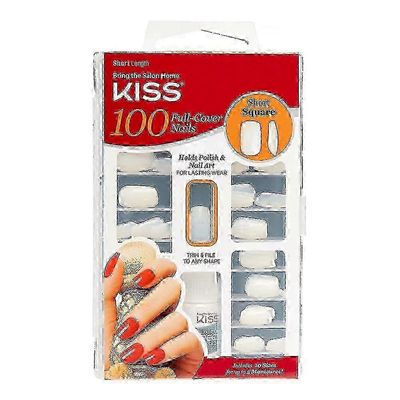 Kiss Full-cover kynnet, lyhyet ja neliömäiset, 100 ea