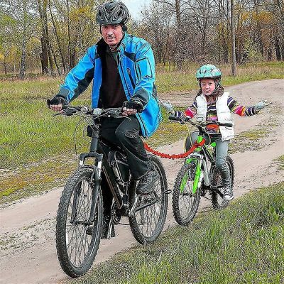 Wexary Polkupyörän hinausköysi, 2,5 m joustava polkupyörän hinaushihna, joustava palautushinaushihna kolmiotaskulla, lasten polkupyörille, maastopy...