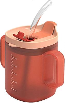Aikuisten nokkamuki kahvoilla, Independence siemauskupit liikuntarajoitteisille aikuisille, vammaiskupit vanhustenhoitoon (300ml) Oranssi