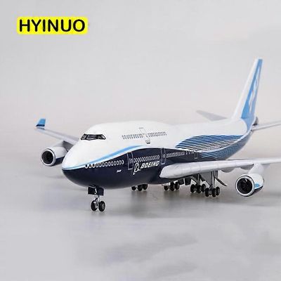 1/150 mittakaava 47CM lentokone B747 lentokone Lentokone Kansainvälinen lentoyhtiö Malli W kevyt ja pyörä painevalettu muovihartsitaso ilman valoa